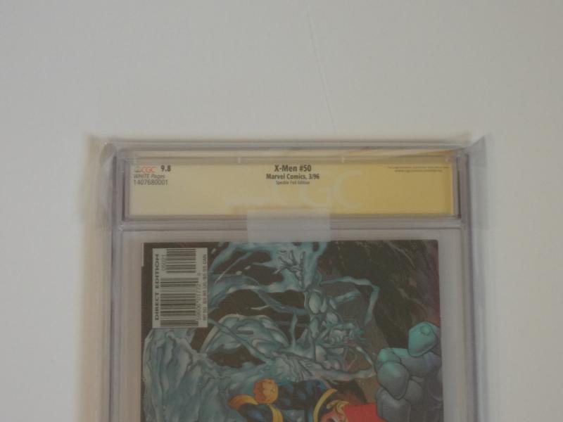 X-Men #50, CGC SS 9.8; Foil speckle, wrap-around cover!! Stan Lee signed!!