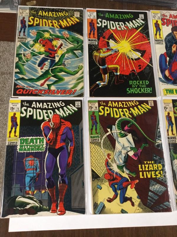 Amazing Spider-man 71 72 73 74 75 76 77 78 79 80 71-80 5.5-7.5 Fn- / Vf- 