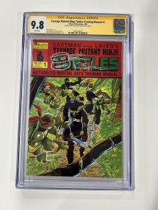 TEENAGE MUTANT NINJA TURTLES Training Manual 1 Cgc 9.8 1986 Ss Sign Sketch Kevin