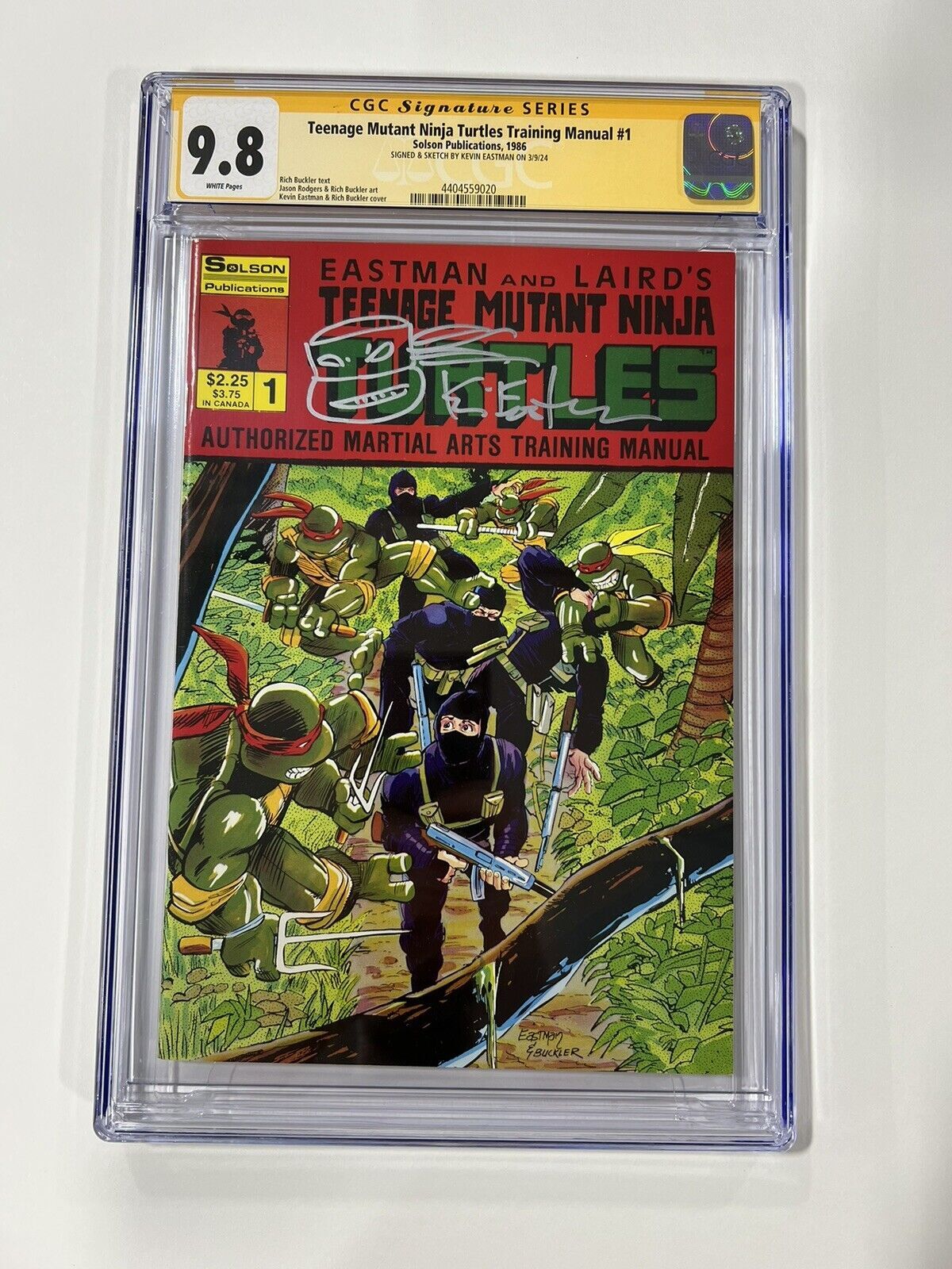 TEENAGE MUTANT NINJA TURTLES Training Manual 1 Cgc 9.8 1986 Ss Sign ...