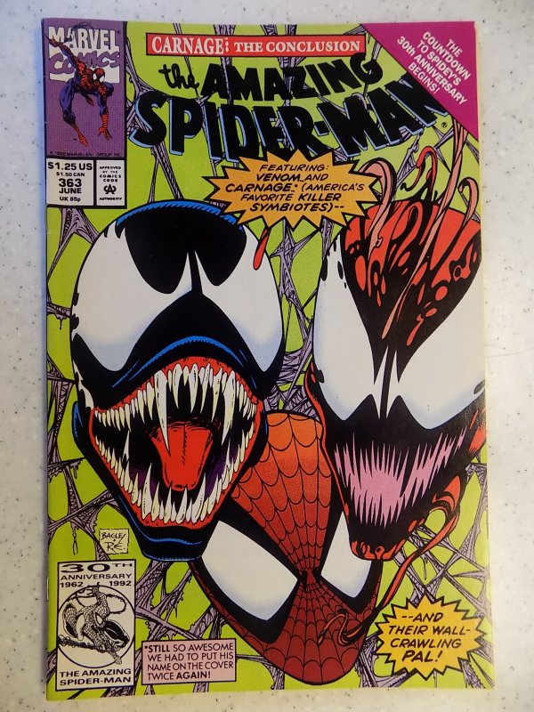 AMAZING SPIDER-MAN # 363 MARVEL 3RD CARNAGE VENOM MOVIE ACTION ADVENTURE 