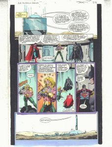 JLA: Foreign Bodies #1 p.28 Color Guide Art - Superman, Aquaman by John Kalisz