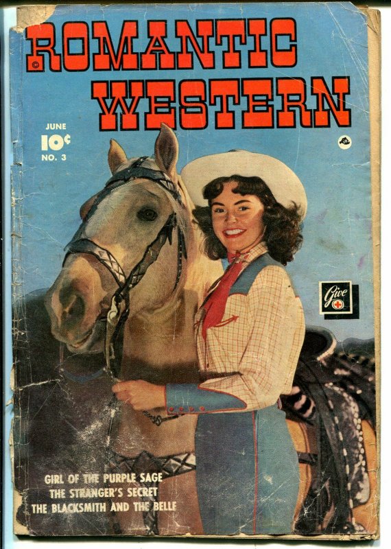 Romantic Western  #3 1950-Fawcett-photo cover-good art-FR