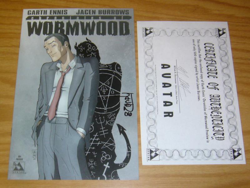 Chronicles of Wormwood Preview #1 VF/NM signed by jacen burrows w/COA (only 500)