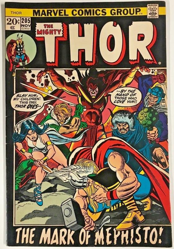 THOR#205 FN 1972 MARVEL BRONZE AGE COMICS 