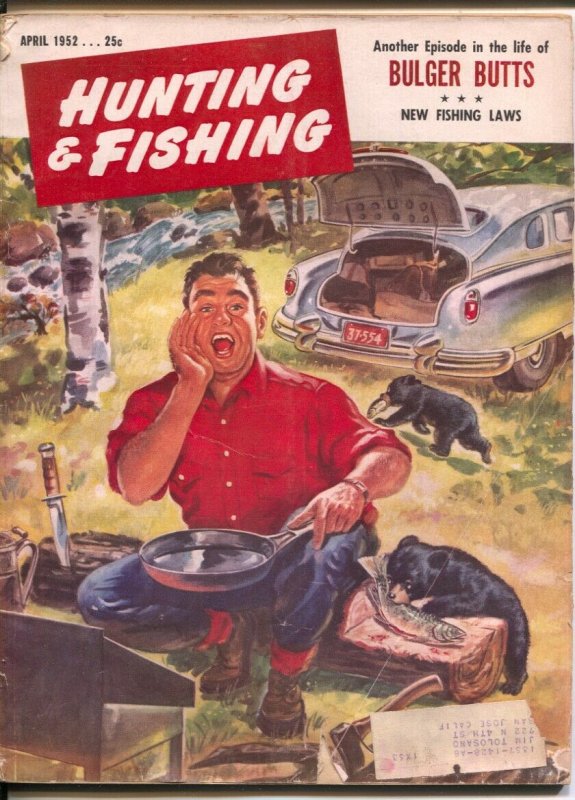 Hunting and Fishing 4/1952-A.K. Bilder cover art-pix-info-ads-VG