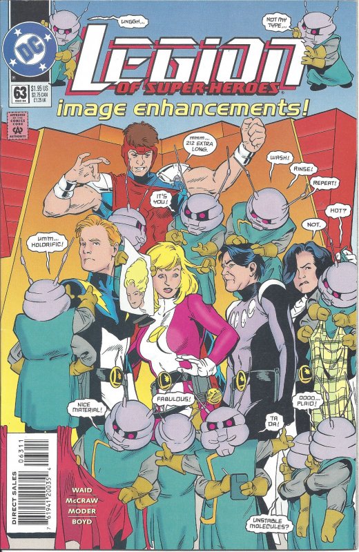 Legion of Super-Heroes #63 (Dec 94) - Saturn Girl, Cosmic Boy, Leviathan, more