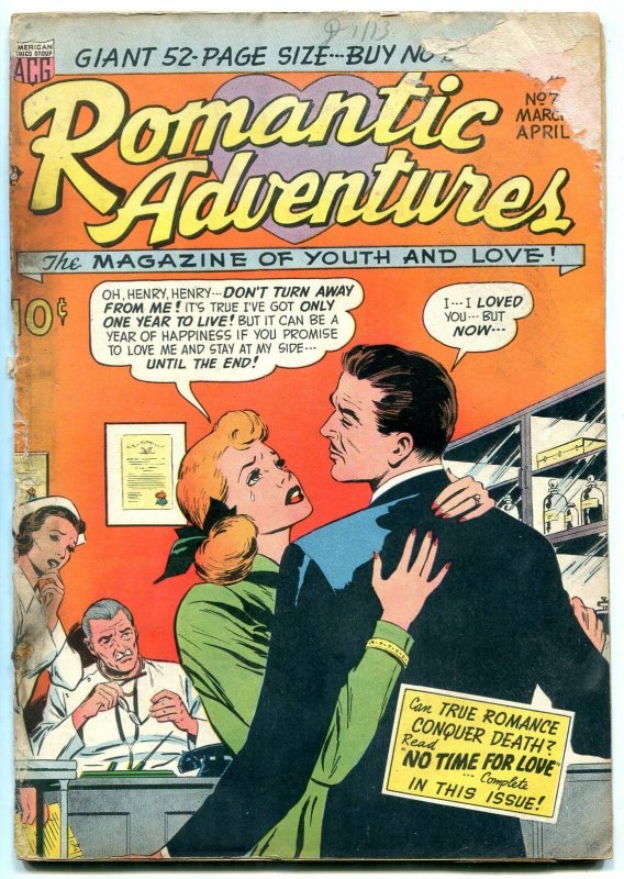 Romantic Adventures #7 1950- Rare Golden Age comic POOR