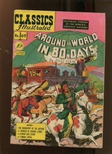 CLASSICS ILLUSTRATED #69 (4.0) AROUND THE WORLD IN 80 DAYS! 1950