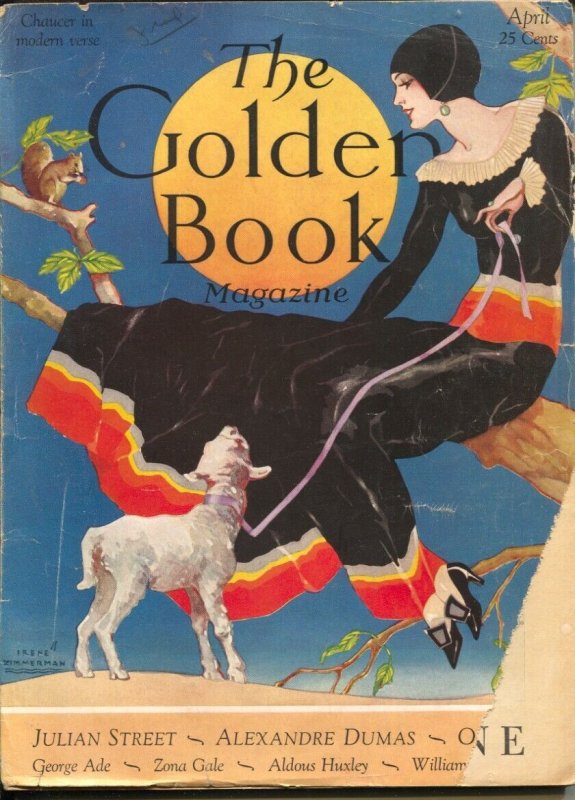 Golden Book 4/1930-bedsheet format pulp -Alexandre Dumas-Zona Gale-Aldous Hux...