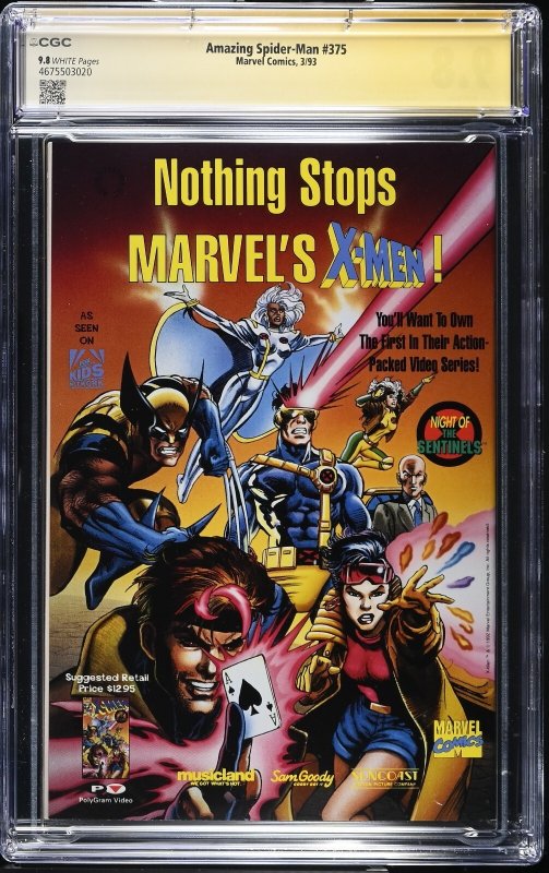 The Amazing Spider-Man (1993) # 375 (CGC 9.8 WP)  Signed Mark Bagley