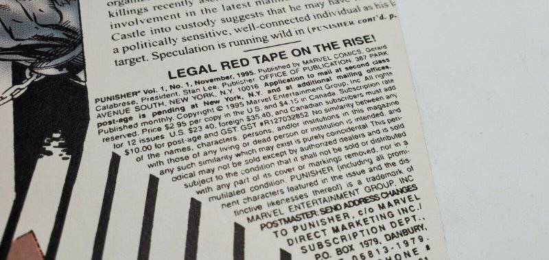 PUNISHER #1 Electrifying First Issue 1995 (MARVEL EDGE) NM 