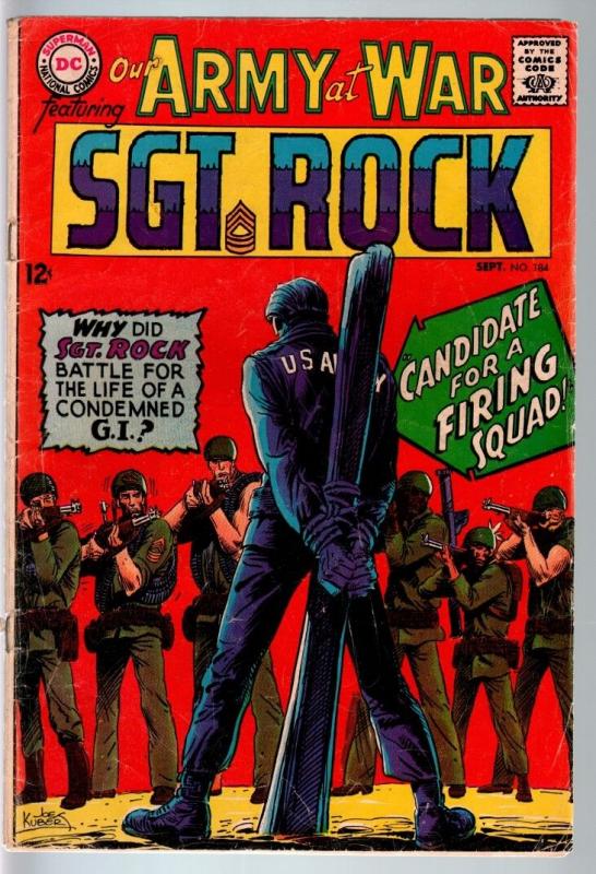 OUR ARMY AT WAR #184 1967-DC WAR COMIC-SGT. ROCK-VG VG