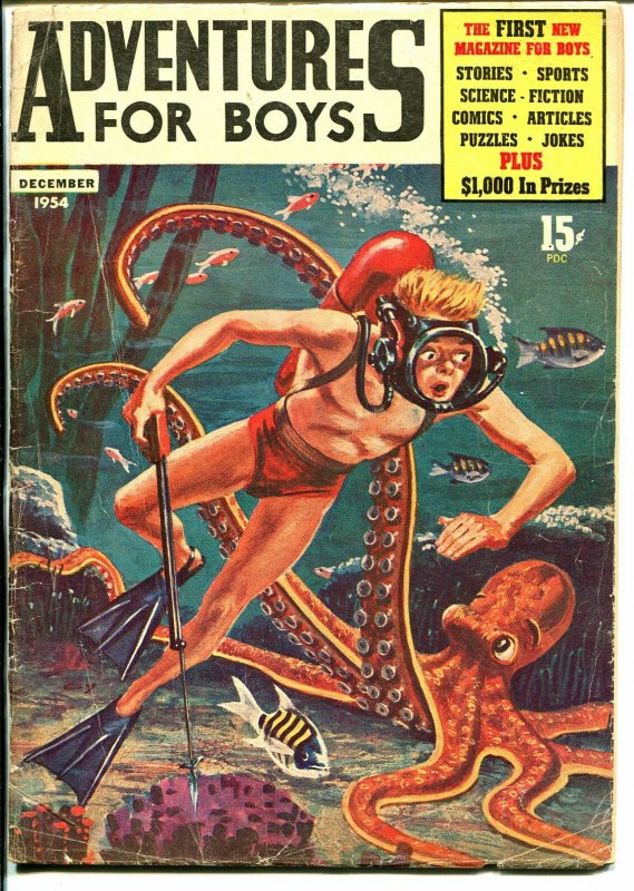 Adventures For Boys #1-Bailey-1st issue-Octopus attack-Jack Webb-Jesse James