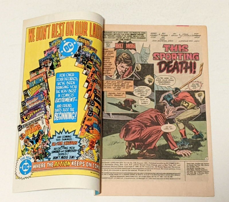 Batman #338 (Aug 1981, DC) VG+ 4.5 Robin backup story Jim Aparo cover 