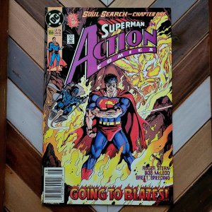 ACTION COMICS #656 VF+ (DC 1990)  NEWSSTAND! 1st appearance LADY BLAZE, Superman