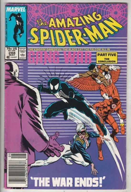 Amazing Spider-Man #288 May-87 NM- PRICE DROP! Falcon, DD, Kingpin, Black Spidey