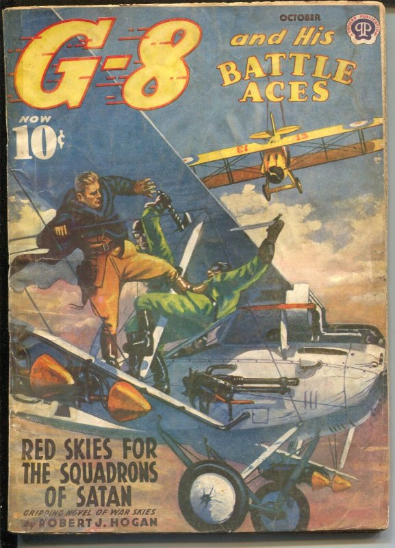 G-8 and His Battle Aces 10/1940-Robert J Hogan story-hero pulp-FR/G