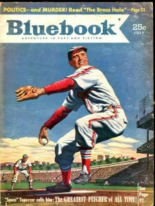 BLUE BOOK PULP-JULY 1952-VG-BIGGS COVER-HELFER-ZACKS-LIVINGSTON-BASEBALL VG