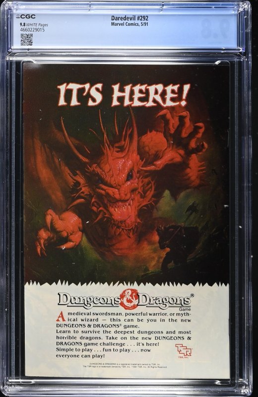 Daredevil #292 (5/91) Graded CGC 9.8