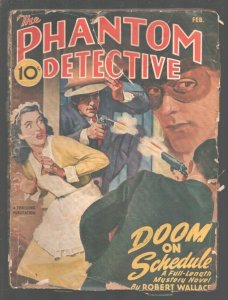 Phantom Detective 2/1946-Thrilling-Gunfight pulp cover by Belarski.-Doom On S...