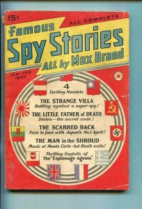 FAMOUS SPY STORIES-JAN-1940-PULP-SOUTHERN STATES PEDIGREE-vg