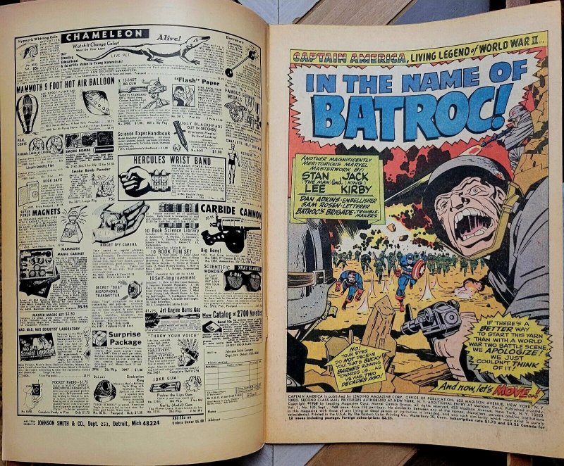 Captain America #105 VF+ (Marvel 1968) HI GRADE! Batroc, Swordsman, Living Laser
