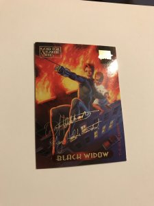 BLACK WIDOW #9 card : 1994 Marvel Masterpieces, NM; GOLD SIGNATURE Hilderbrandt