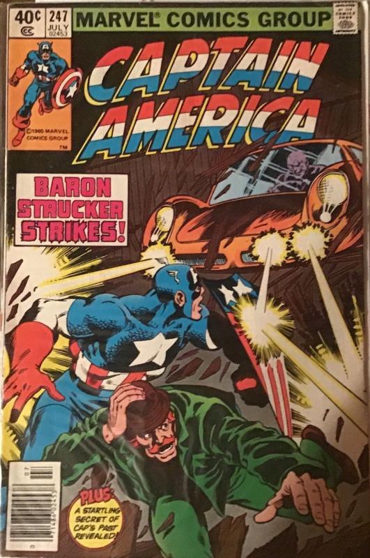 CAPTAIN AMERICA 1980 MARVEL #247-253!MOST ARE VERY FINE. 1-VERY GOOD.7 BOOK LOT