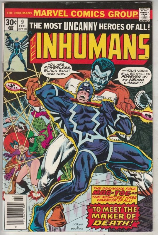 Inhumans, The #9 (Feb-77) NM- High-Grade Black Bolt, Gorgon, Triton, Karnak, ...