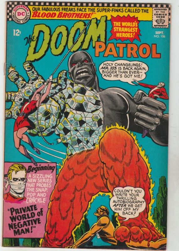 Doom Patrol #106 (Sep-66) VF+ High-Grade The Chief, Negative Man, Elasti-Woma...