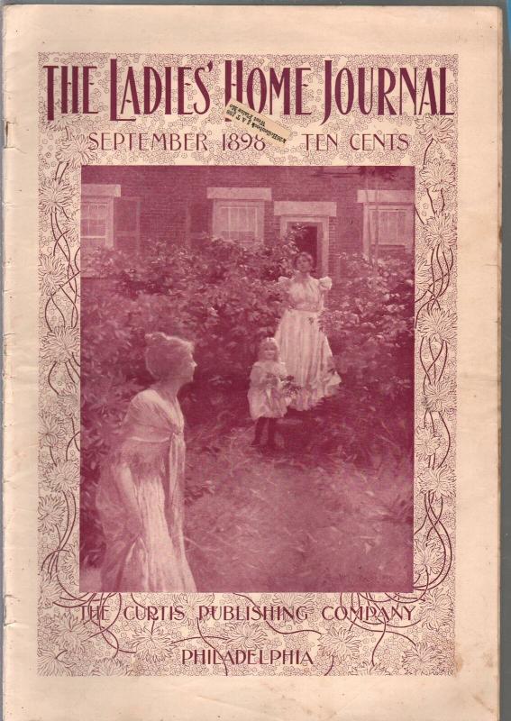 Ladies Home Journal 9/1898-Curtis-fashion-pulp fiction-art-ads-VG