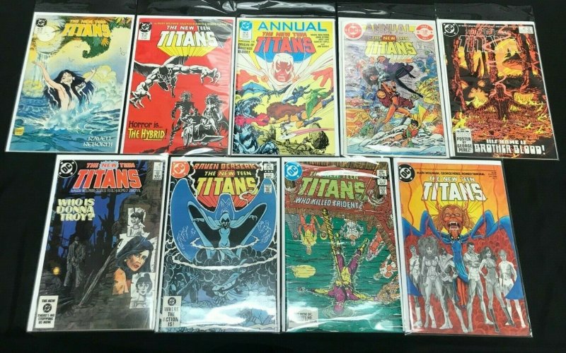 NEW TEEN TITANS 9PC LOT (VF) GEORGE PEREZ!! 1982-86 