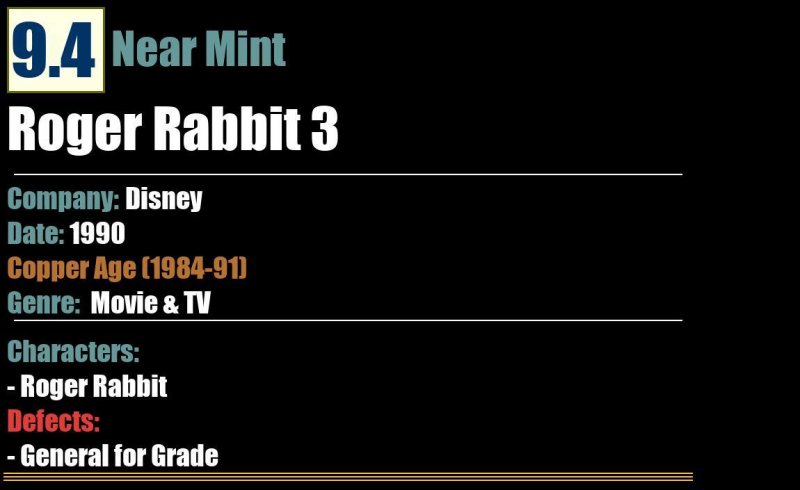 Roger Rabbit 3 (1990) NM Disney comic
