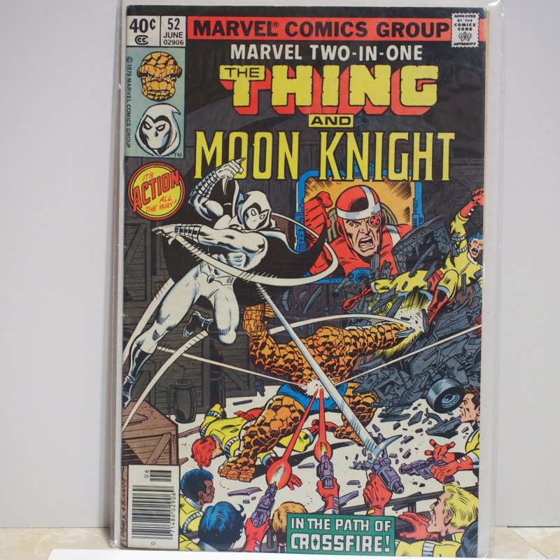 Marvel Two-in-One #52 (1979) VF+ Thing and Moon Knight. First Crossfire!