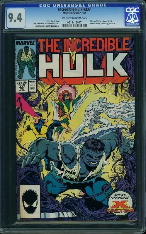 Incredible Hulk #337 (1987) CGC 9.4 NM