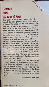 Japanese chess-The game of SHOGI, 1954, 182p