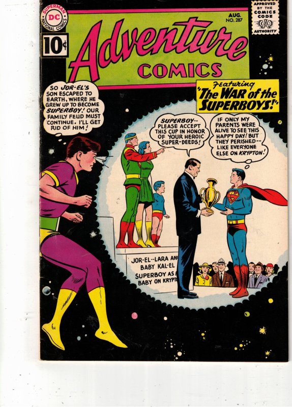 Adventure Comics #287 (1961) VF+ 1st Dev-Em WOW! High-Grade Superboy BEANTOWN