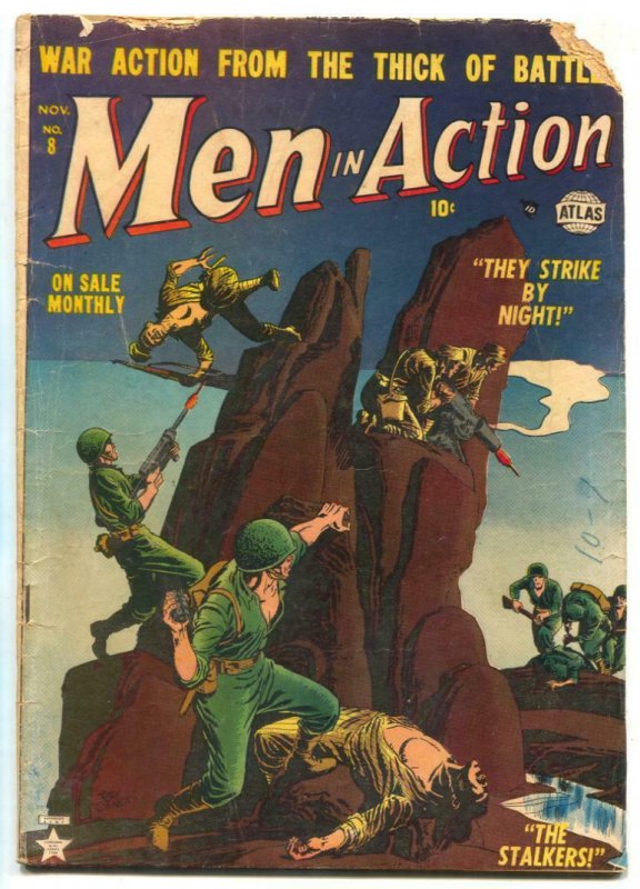 Men In Action #8 1952- ATLAS WAR COMIC- Jay Scott Pike G-