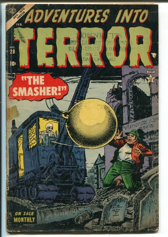 Adventures in Terror #28 1954-Atlas horror-skeleton-vampire--commie werwolf-G+ 