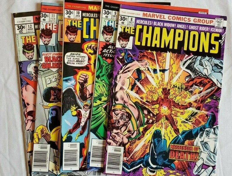 Champions #3 through 17, LOT price 1975 - 1977 Ghost Rider Black Widow Hercules!