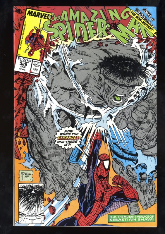 Amazing Spider-Man #328 NM- 9.2 vs Hulk! Todd McFarlane Art!