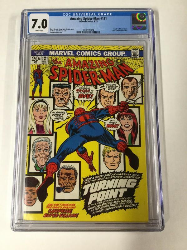 Amazing Spider-man 121 Cgc 7.0 White Pages Death Of Gwen Stacy Marvel