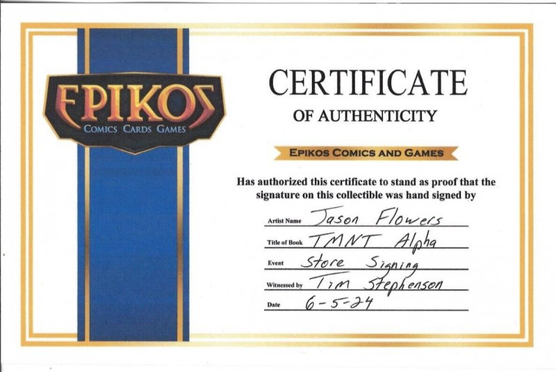 TMNT Alpha 2024 Signed Jason Flowers SCC Exclusive IDW EB205