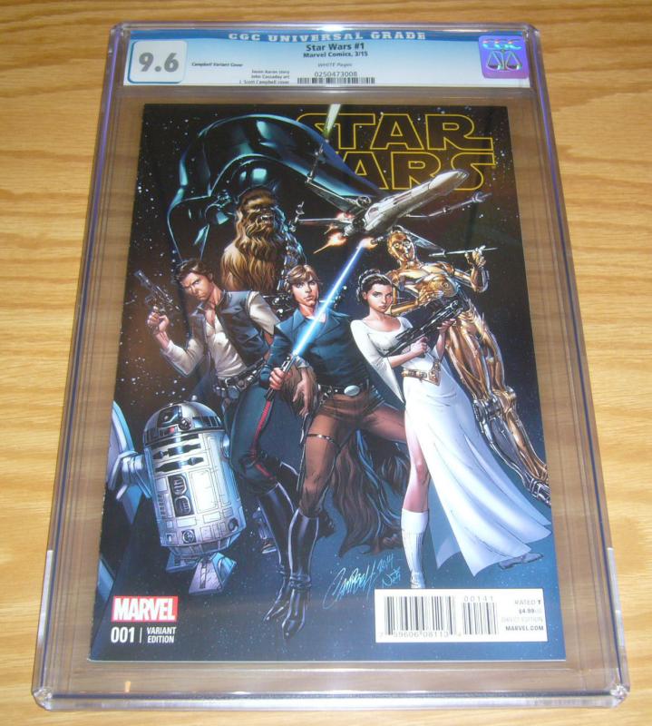 Star Wars #1 CGC 9.6 marvel comics - j. scott campbell variant (1:50) 2015 new 