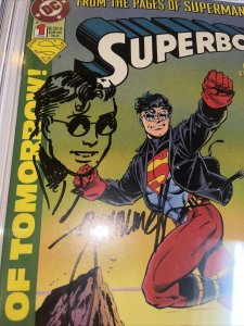 Superboy (1994) # 1 (CGC 9.8 SS WP) Signed Sketch Grummett (Superboy)