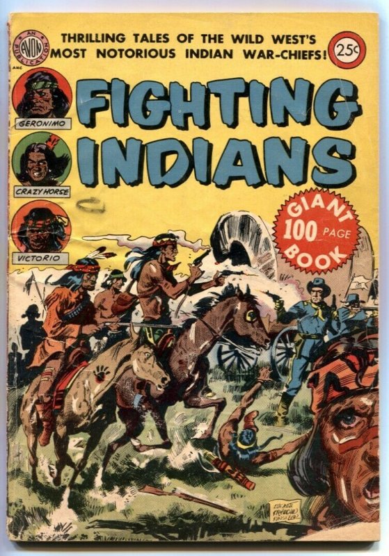 Fighting Indians 1952-Avon 100 page comic-Geronimo-Crazy Horse- g/vg 