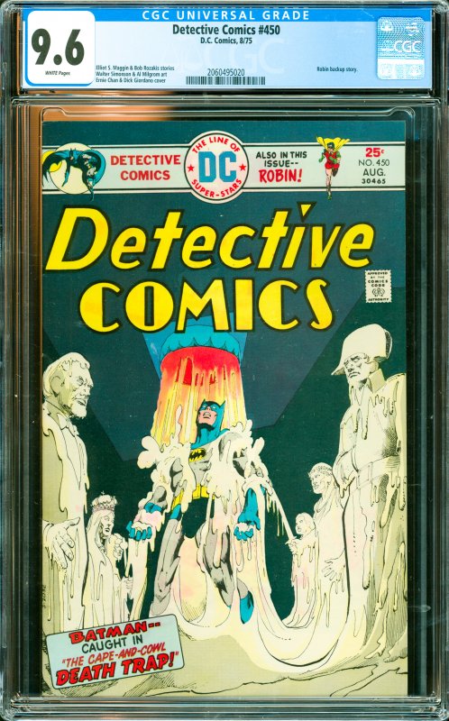 Detective Comics #450 CGC Graded 9.6 Robin backup story.