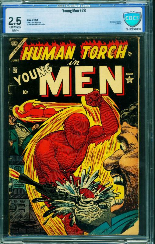 Young Men #28 CBCS 2.5-1954-RARE Last issue-Captain America-Human Torch