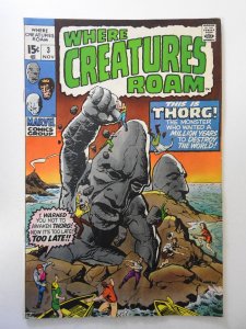 Where Creatures Roam #3 (1970) VG- Condition moisture stain